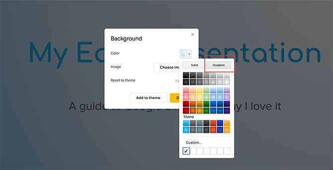 Gradien Kustom Google Slides Background Color Tool Gradient