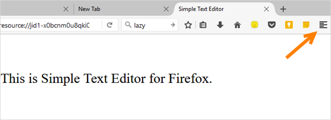 editor teks sederhana firefox