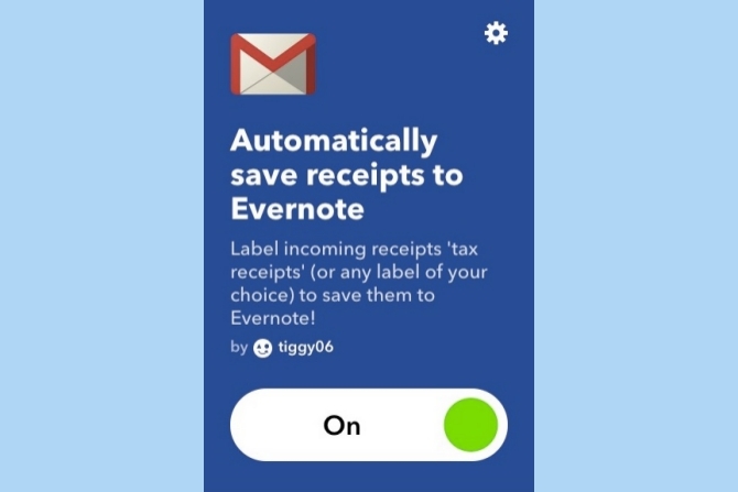 ifttt gmail menyimpan tanda terima ke evernote