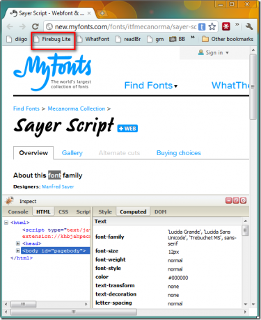 font halaman web