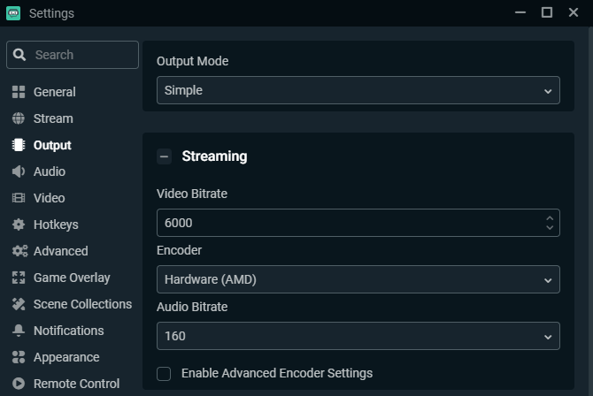 Pengaturan Output Streamlabs