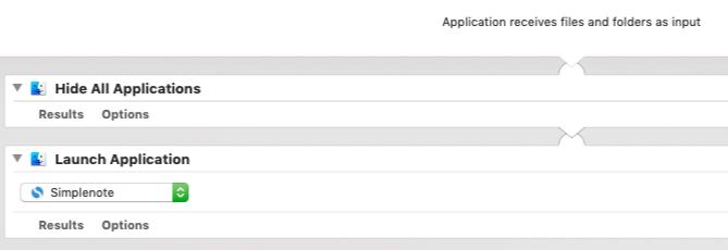 Aplikasi automator untuk menyembunyikan aplikasi yang sedang berjalan dan meluncurkan aplikasi baru di Mac