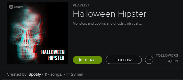 Daftar Putar Spotify - Halloween Hipster
