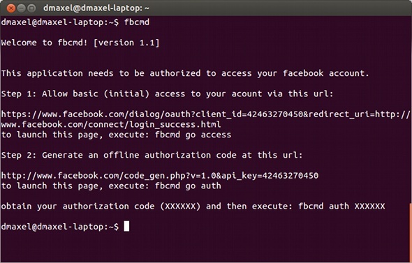 baris perintah facebook linux