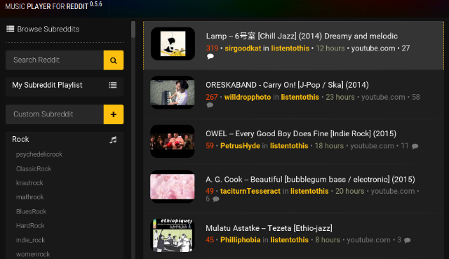 music-player-for-reddit-tangkapan layar