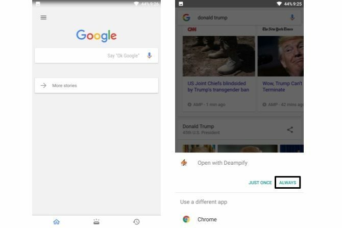 pencarian google deampify aplikasi android