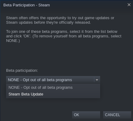 Bergabunglah dengan Steam beta