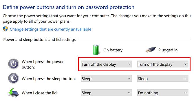 Cara Mematikan Layar Laptop di Windows 10 Dengan Tombol Daya Layar Daya Windows10