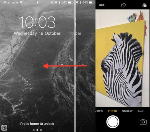 Layar Kunci Kamera iOS 10