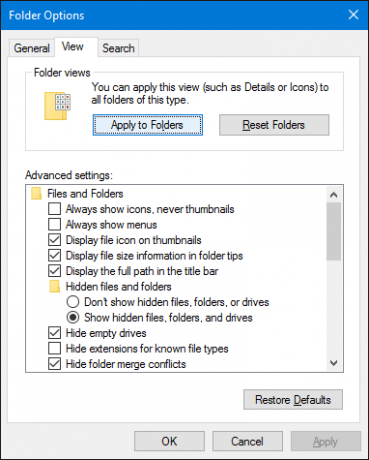 Opsi Folder File Explorer Windows 10