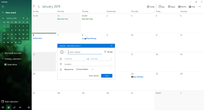 aplikasi desktop kalender microsoft