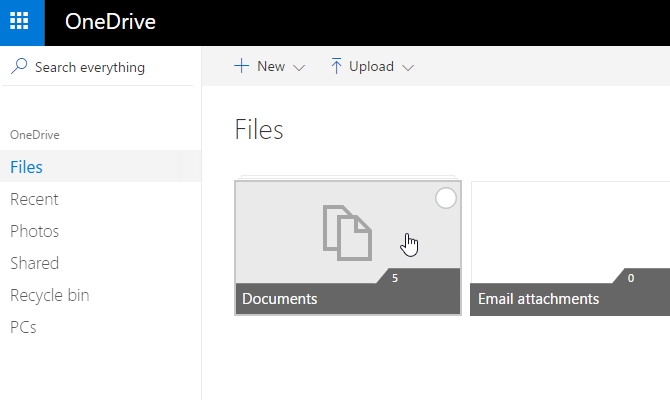 pilih dokumen onedrive