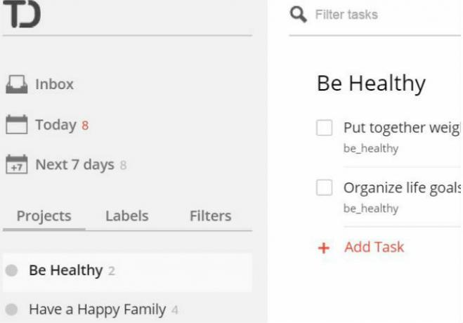 Contoh Pengaturan ToDoist