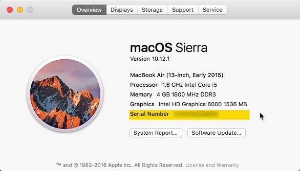 Nomor Seri Mac