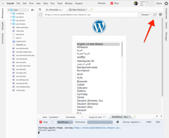 instal wordpress di cloud 9 9