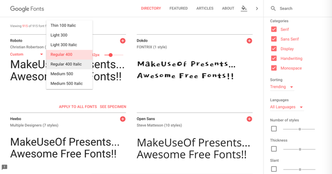 Google Fonts Web Ready Font Famaly Gratis