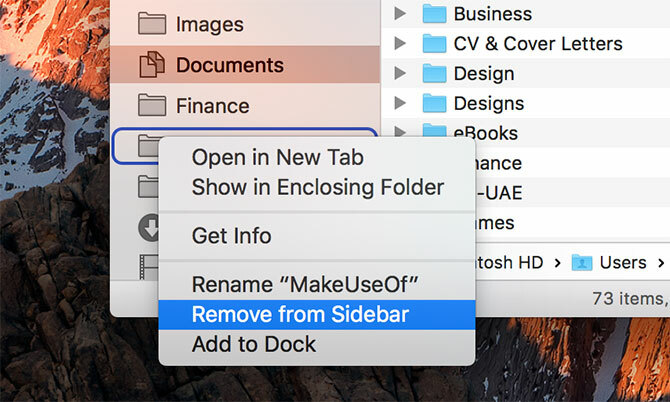 Folder Sidebar Finder macOS