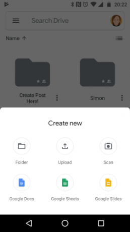 Opsi pemindaian Google Drive untuk mengunggah PDF