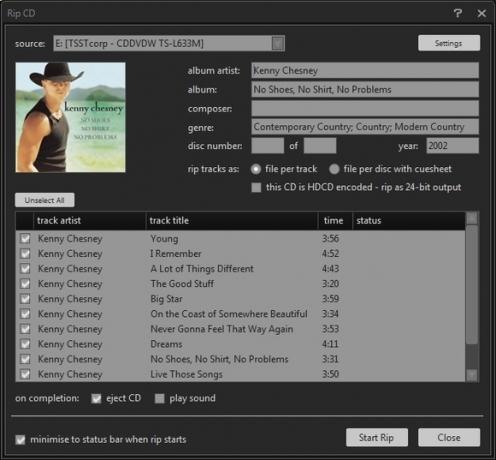 MusicBee: Manajer Musik All-In-One Anda yang Kuat, Sederhana, dan Sederhana [Windows] MusicBee Rip CD