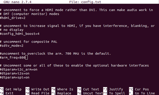 Edit config.txt pada Raspberry Pi