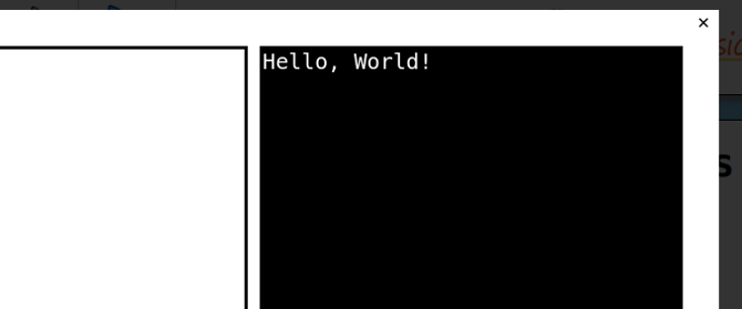 Output dari naskah Hello World dasar