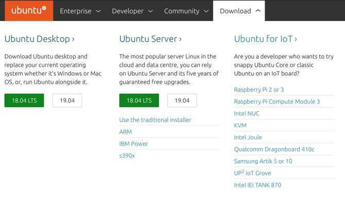 Ubuntu Server unduh di situs web Ubuntu