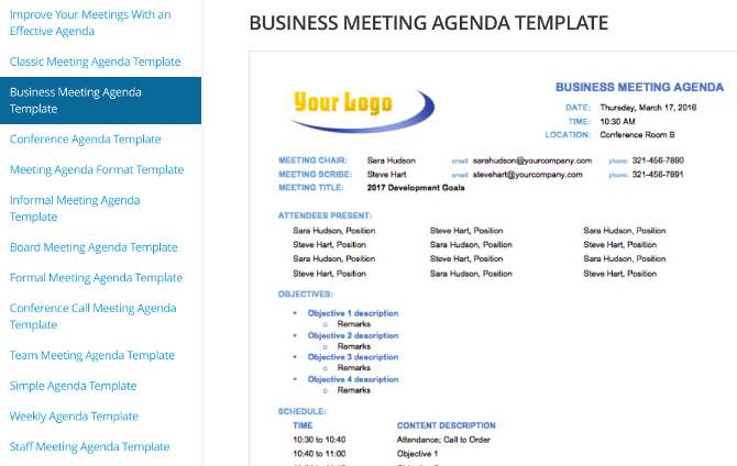 Unduh templat agenda rapat gratis untuk Word atau Google Documents dari Smartsheet