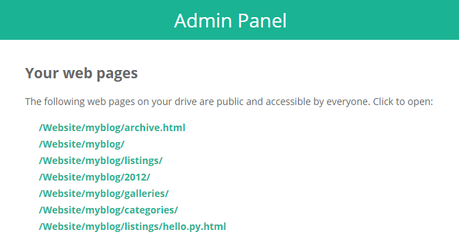 Panel Admin DriveToWeb