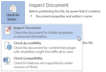 Microsoft Word 2013 memeriksa dokumen