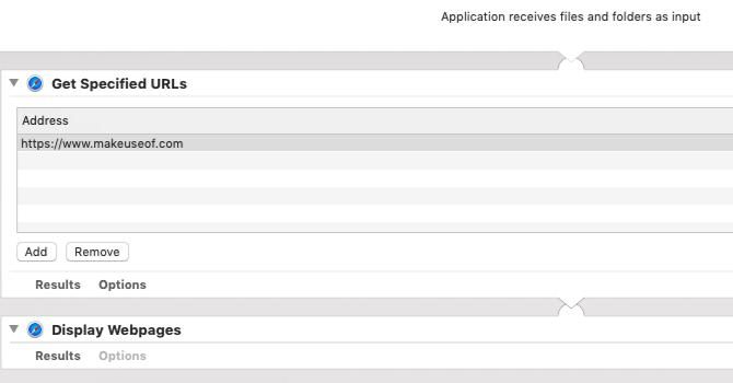 Aplikasi automator untuk meluncurkan halaman web di Mac