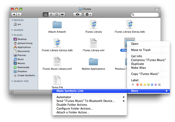 Streaming Perpustakaan iTunes Anda ke iPhone Melalui Web [Mac] buat tautan simbolis