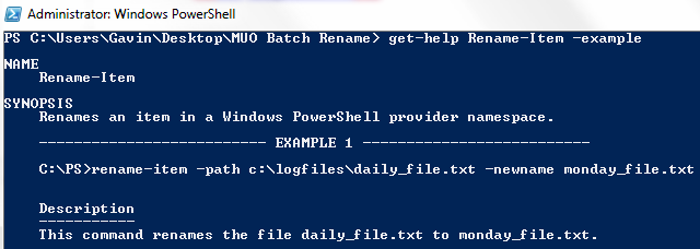 Contoh PowerShell Rename