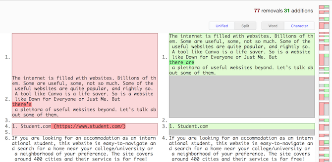 Situs web yang bermanfaat ini dikenal sebagai Diff Checker
