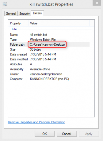 tab properti di windows explorer