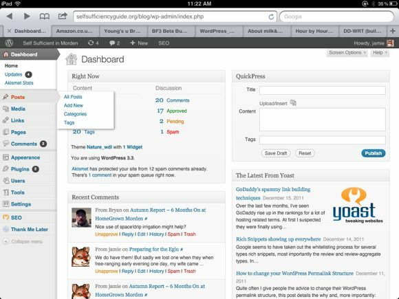 Apa yang Baru di WordPress 3.3? ipad wp