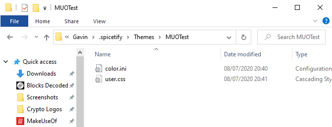 spicetify file konfigurasi dalam folder