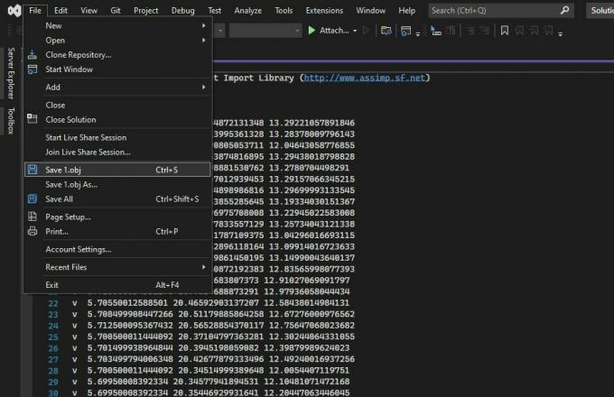 Opsi berbeda untuk menyimpan file OBJ Anda dalam Visual Studio Code