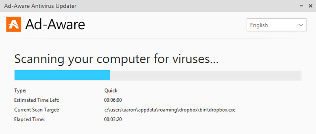 6 Instalasi Keamanan Ad-Aware Pro - Pemindaian Virus Awal (terpotong)