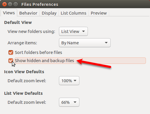 Tampilkan file tersembunyi dan cadangan di Nautilus di Ubuntu