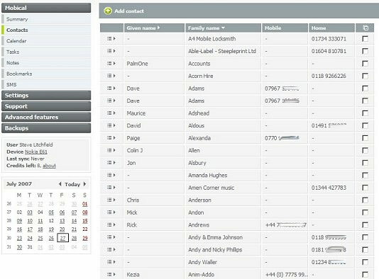 Mobical - Buat cadangan buku alamat dan kalender seluler.