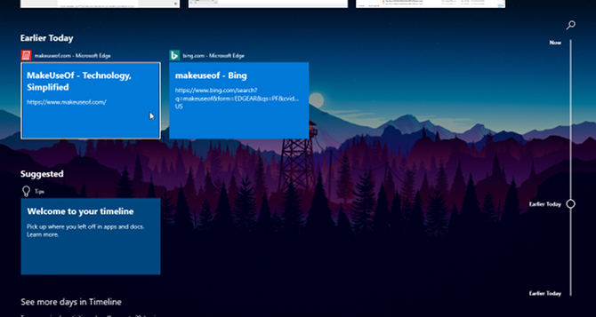 Kerugian dari timeline windows 10