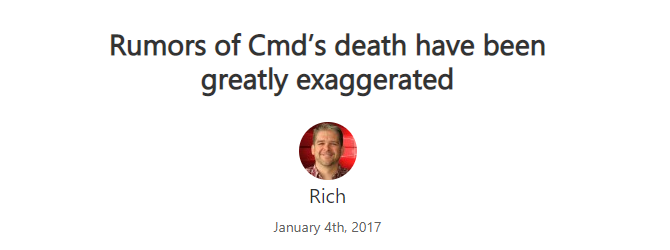 Blog Microsoft meyakinkan kita bahwa CMD tidak mati.