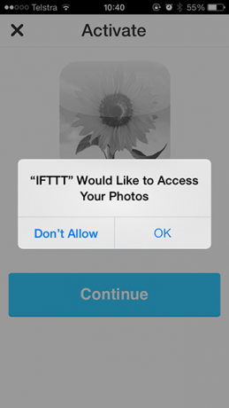 Letakkan iPhone Anda Untuk Bekerja Dengan otorisasi IFTTT