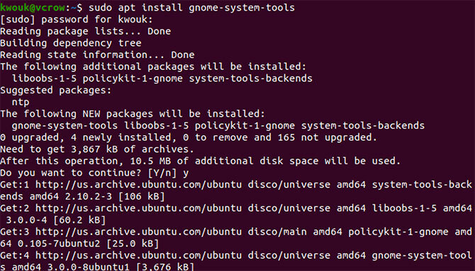 Menginstal gnome-system-tools di Ubuntu