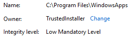 windows 10 pemilik folder pemasang tepercaya