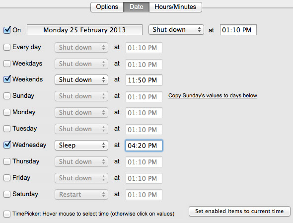 jadwal shutdown mac os x