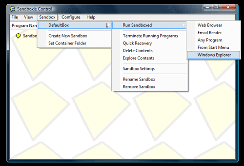 SandBoxie - Jalankan Windows Explorer di Lingkungan Aman