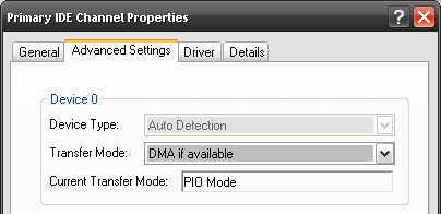 Periksa Mode Transfer IDE Anda Untuk Membuat PC Anda mode pio Lebih Cepat pada ide utama