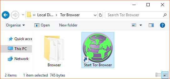 mulai folder pintasan browser