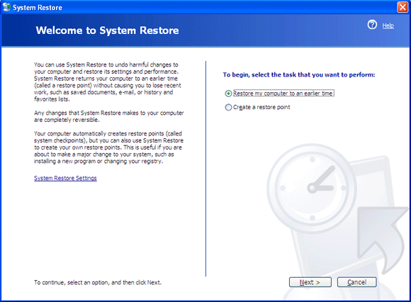 mengembalikan sistem windows